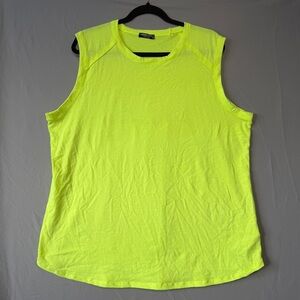 Heimish Womens Sleeveless Top Size 3XL Neon Yellow Resortwear Tropical Vacation
